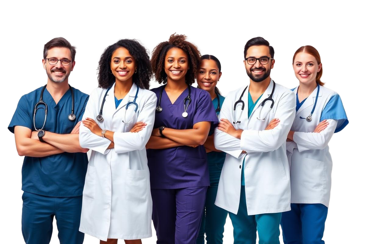 Equipe de dentistas e assistentes que usam o Futuro Inova Tech